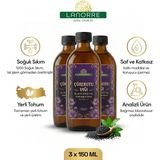 Lanorre Çörekotu Yağı (Çörek otu) - %100 Soğuk Sıkım - Yerli Tohum - Analizli - 150ML+150ML+150ML (3ADET)%100 Saf - Doğal - Yüksek Timokinonlu - Katkısız - 3 Adet - 150 ML