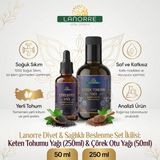 Lanorre Temiz Beslenme Seti: Soğuk Sıkım Keten Tohumu Yağı (250 Ml) & Çörek Otu Yağı (50 Ml) İkili Paket;Analizli,Saf,Katkısız,Çok Amaçlı - 300 ml