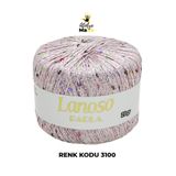 Lanoso Parla 3100 - Yumuşak Simli Pullu El Örgü İpi - %75 Glitter Yarn %25 Payette&Sim 217mt 25gr TEK YUMAK