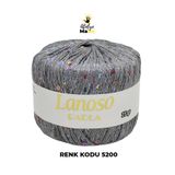 Lanoso Parla 5200 - Yumuşak Simli Pullu El Örgü İpi - %75 Glitter Yarn %25 Payette&Sim 217mt 25gr TEK YUMAK