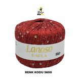 Lanoso Parla 5600 - Yumuşak Simli Pullu El Örgü Ipi - %75 Glitter Yarn %25 Payette&sim 217mt 25gr Tek Yumak