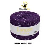 Lanoso Parla 5951 - Yumuşak Simli Pullu El Örgü İpi - %75 Glitter Yarn %25 Payette&Sim 217mt 25gr TEK YUMAK
