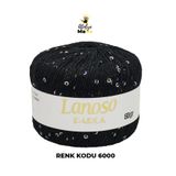 Lanoso Parla 6000 - Yumuşak Simli Pullu El Örgü İpi - %75 Glitter Yarn %25 Payette&Sim 217mt 25gr TEK YUMAK