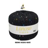Lanoso Parla 6051 - Yumuşak Simli Pullu El Örgü İpi - %75 Glitter Yarn %25 Payette&Sim 217mt 25gr TEK YUMAK