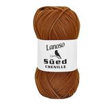 Lanoso Süed Chenille El Örgü İpi, Kahverengi 936 Yarn