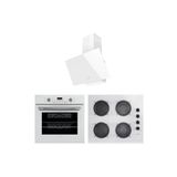Lanova İnci 3206W01 - G16400-202 - 3220W6 Beyaz Cam Ankastre Set