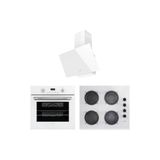 Lanova White 3207W01 - G16400-202 - 3220W6 Beyaz Cam Ankastre Set