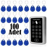 Lansan Şifreli ve Kartlı Geçiş-Rfıd Şifreli Kapı Kilidi - 100 Adet Proximity Anahtarlık - Siyah
