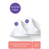 Lansinoh Natural Wave Biberon Emziği, Orta Akışlı, 3 Ay+, 2'li Avantaj Paketi, 4 Adet