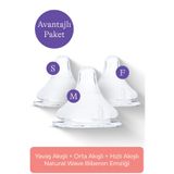 Lansinoh Natural Wave Biberon Emziği, Yavaş, Orta, Hızlı Akışlı, 3'lü Avantaj Paketi, 6 Adet