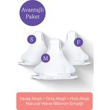 Lansinoh® Natural Wave Biberon Emziği Yavaş,orta, Hızlı Akışlı (1-6 Ay+) 3'lü Avantaj Paketi (6 Adet Biberon Emziği)
