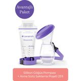 Lansinoh® Silikon Göğüs Pompası + Anne Sütü Saklama Poşeti 25'li Avantaj Paketi