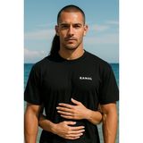 Lansmana Özel Oversize Erkek T-Shirt Siyah %100 Pamuk, Modern Kesim - XL