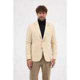Lanz Erkek Bej Kaşe Kumaşlı Yarım Astar Torba Cepli Mono Yaka Spor Blazer Ceket Bej 58
