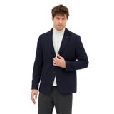 Lanz Erkek Koyu Lacivert Kaşe Kumaşlı Yarım Astar Torba Cepli Mono Yaka Spor Blazer Ceket Koyu Lacivert 52