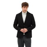 Lanz Erkek Siyah Kaşe Kumaşlı Yarım Astar Torba Cepli Mono Yaka Spor Blazer Ceket Siyah 48