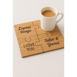 Lapaçi Design Ahşap bardak altlığı, kişiye özel bardak altlığı, puzzle bardak altlığı, ahşap yeni yıl hediye, kişiye özel yılbaşı hediyesi