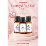 LaPatria Çamaşır Yün Kurutma Topu için Koku Seti - Pudra - 10 ML - Esansiyel Uçuçu Yağ