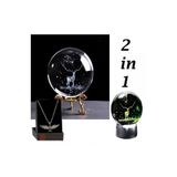 Lapidaria 3D Karlar Ülkesi Geyik Tasarımlı Metal Ayaklı ve Işıklı Cam Küre Dekoratif ve Anka Kuşu Kolye