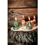 Lapidaria 4'Lü Yılbaşı Hediye Paketli Mum Çam Ağacı Noel Baba Kardan Adam Yılbaşı Mumu