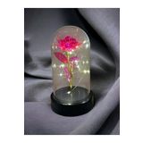 Lapidaria Fanus Içerisinde Dekoratif Rgb Peri Led Işıklı Solmayan Pembe Sonsuzluk Gülü Hediye Galaxy Lamba