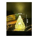 Lapidaria Kristal Elmas Teklli Çam Ağacı Mum Seti 8 Cm Yılbaşı Led Mum, Sarı, ÇamAbajur