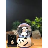 Lapidaria Panda Temalı Işıklı Müzikli Kar Küresi ORTA Boy ve Papartya Kolye