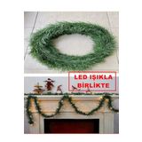 Lapidaria Yılbaşı Işıklı Çam Dekoratif Garland Çam Ağaçı Dalı Sarmal Tel 5 Metre, Yeşil