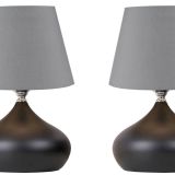 Lapis İkili Set, Antrasit Şapka, Tekli Metal Abajur