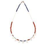 Lapis Lazuli - Ay Taşı - Akik - Rodonit - Amazonit Doğal Taş Tasarım Kolye