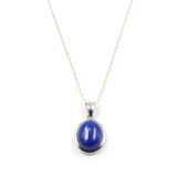 Lapis Lazuli Doğal Taş 925 Ayar Gümüş Kolye KLYG-778