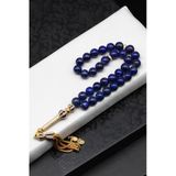 Lapis Lazuli Doğal Taş 925 Ayar Gümüş Tesbih 8 Mm Küre Kesim - T-1781
