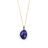 Lapis Lazuli Doğal Taş Gold Renkli Kolye KLY-971