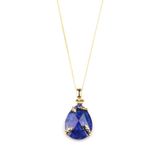 Lapis Lazuli Doğal Taş Gold Renkli Kolye