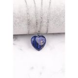 Lapis Lazuli Doğal Taş Kalp Kolye
