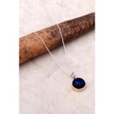 Lapis Lazuli Elişi Trend Gümüş Kolye 6937