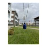 Lapis Lazuli Faset Kesim Damla Doğal Taş Kolye Tky0377