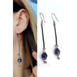 Lapis Lazuli Taşlı 925ayar Gümüş Tasarım Küpe