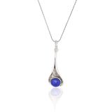 Lapis Lazuli Taşlı Kadın Gümüş Otantik Kolye 201022875