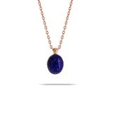 Lapis Lazuli Taşlı Rose Gümüş Kolye 7309