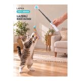 Lapka Design Kediler İçin 2’si 1 Arada Lazerli Teleskopik Olta Oyuncağı, Değiştirilebilir Uçlu