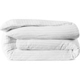 L’appartement Airply Stripe White Gray Çizgili Pamuklu Çift Kişilik Nevresim 200 x 220 cm - Beyaz - Gri - Standart