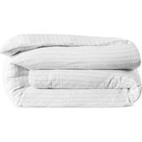 L’appartement Airply Stripe White Gray Çizgili Pamuklu King Size Nevresim 240 x 220 cm - Beyaz - Gri - Standart