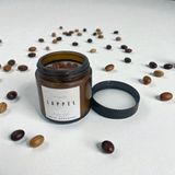 LappeL Amber Renkli Kavanoz Mum, Gerçek Kahve Çekirdekli, Kahve Kokulu %100 Bitkisel Mum - Kahverengi