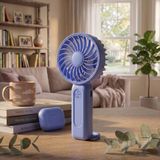 Laptify 3 Kademeli Taşınabilir Şarjlı El Fanı, Ergonomik ve Sessiz Mini Fan, Masaüstü Kullanımına Uygun Mini El Vantilatörü - Mavi