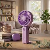 Laptify 3 Kademeli Taşınabilir Şarjlı El Fanı, Ergonomik ve Sessiz Mini Fan, Masaüstü Kullanımına Uygun Mini El Vantilatörü - Mor