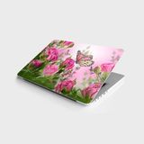 Laptop Bilgisayar Notebook Pc Kaplama Etiketi Pembe Güller Kelebek - 00 Beyaz - Option-1