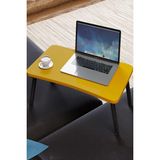 Laptop Sehpası Katlanabilir Yatak Koltuk Üstü Kahvaltı Bilgisayar Sehpası (Sarı)