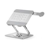 Laptop Stand Karbon Çelik 360° Döner Ergonomik Yükseklik Ayarlı Soğutucu Magsafe Uyumlu Telefon Tutuculu Gizlenebilir Notebook Tablet Uyumlu Gümüş - Çok Renkli - 10 x 10 cm