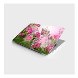 Laptop Sticker Bilgisayar Notebook Pc Kaplama Etiketi Pembe Güller Kelebek